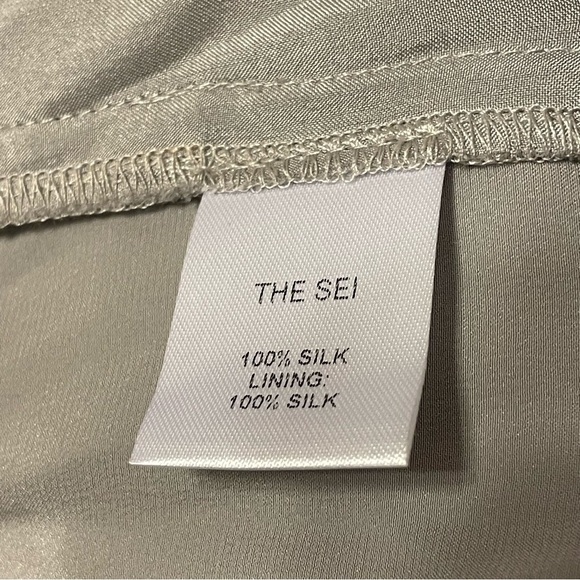 THE SEI Wide Leg Silk Trousers in Platinum - Picture 12 of 14